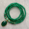 Collier Polyvalent Vintage en Onyx Vert