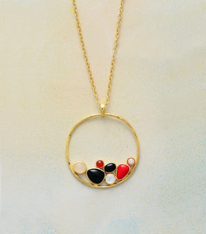 Collier Minimaliste Circulaire en Pierres Naturelles