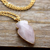 Collier Nourricier en Quartz Rose "Pointe de Flèche"