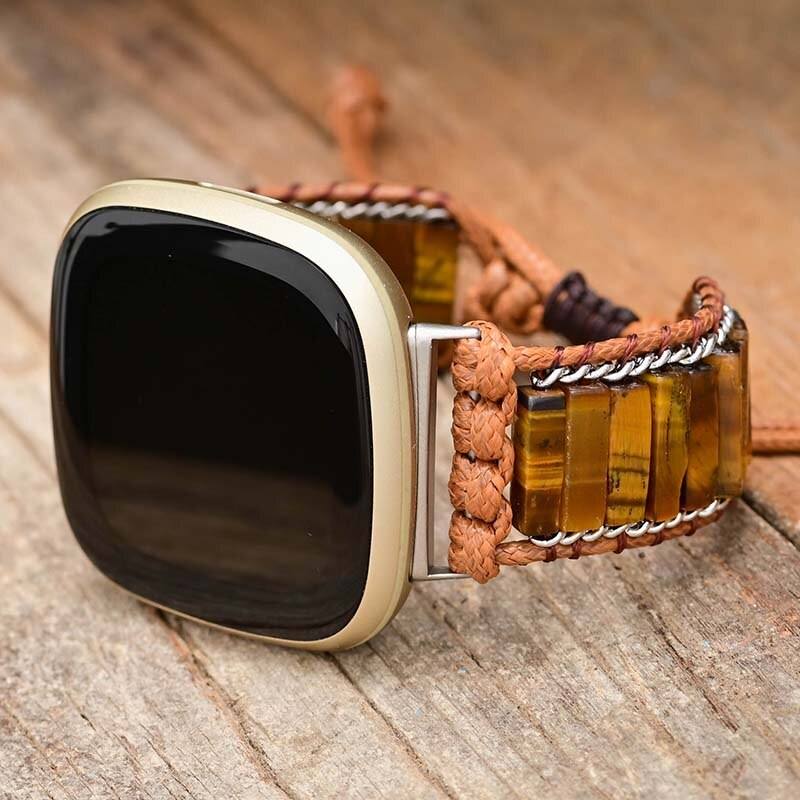 Bracelet pour Montre Fitbit de Force en Oeil de Tigre