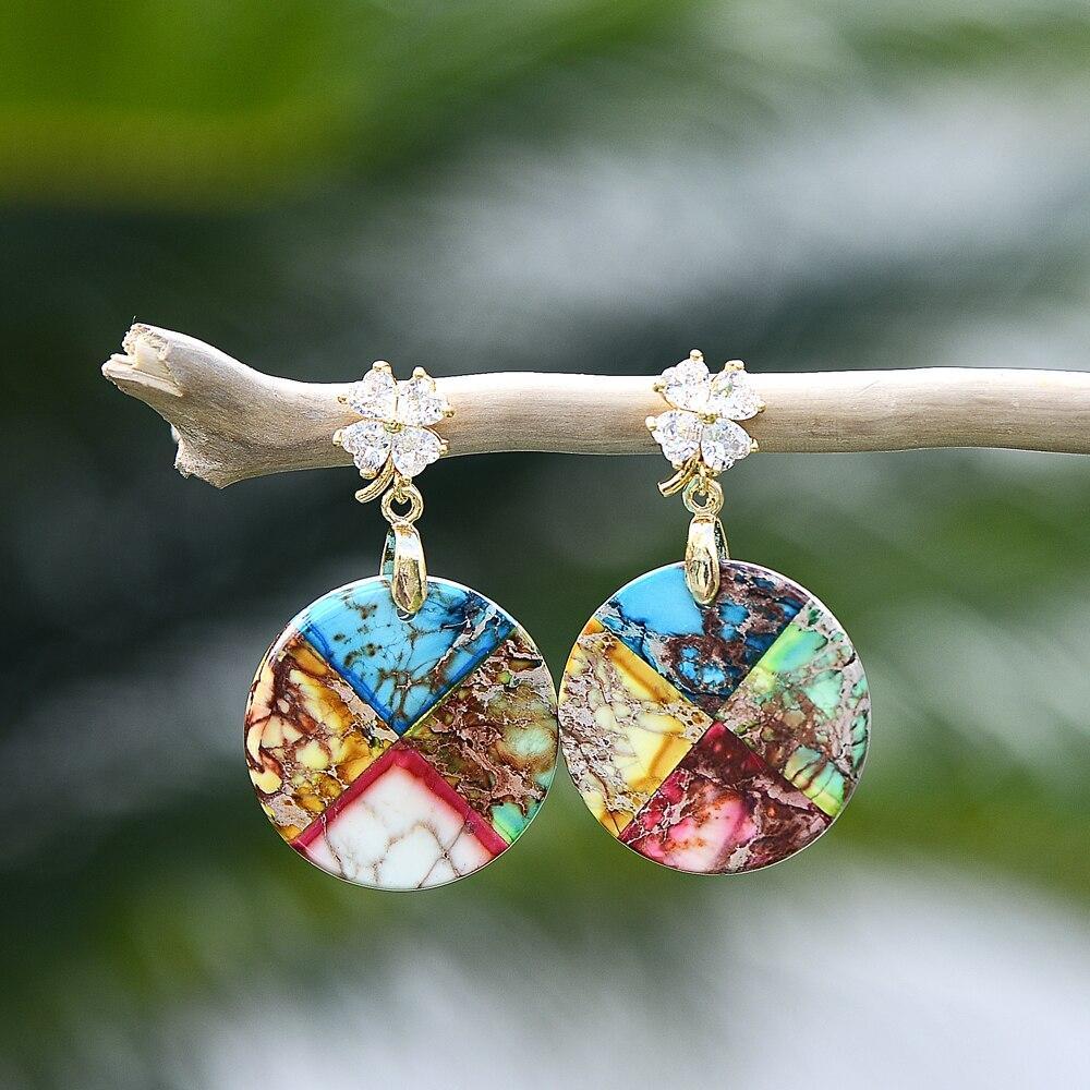 Boucles d'Oreilles Floraison et Verdure en Jaspe