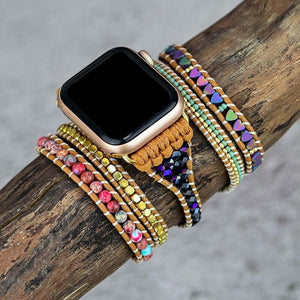 Bracelet pour Apple Watch Iridescentes en Pierres Précieuses