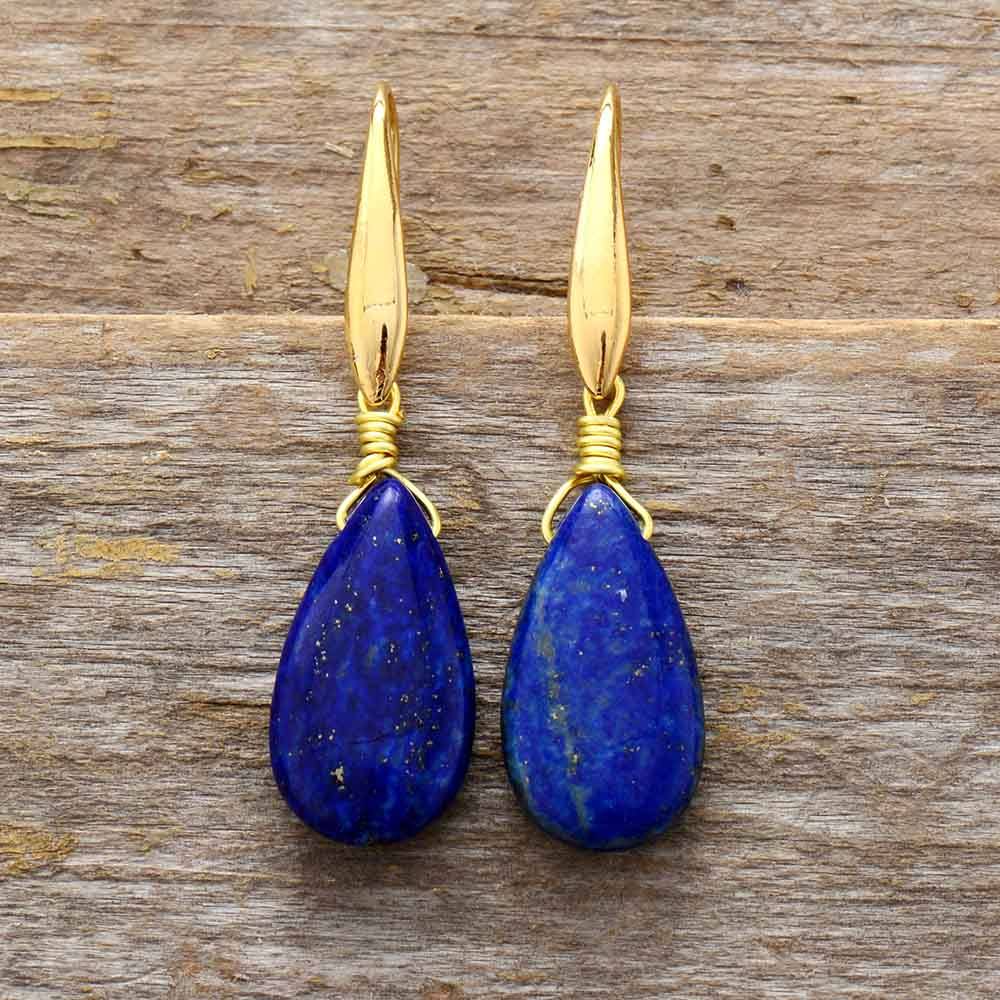 Boucles d'Oreilles du Rêveur en Lapis-Lazuli Bleu