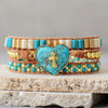 Bracelet Croix Dorée en Turquoise