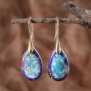 "Boucles d'Oreilles "Larmes Violet-Bleutées"