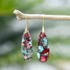 Boucles d'Oreilles Goutte en Jaspe Rouge