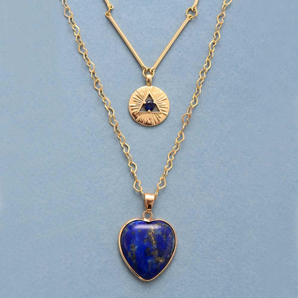 Collier Protecteur "Oeil de la Providence" en Lapis-Lazuli