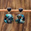 Boucles d'Oreilles Océan Bleuté en Pierre Empereur