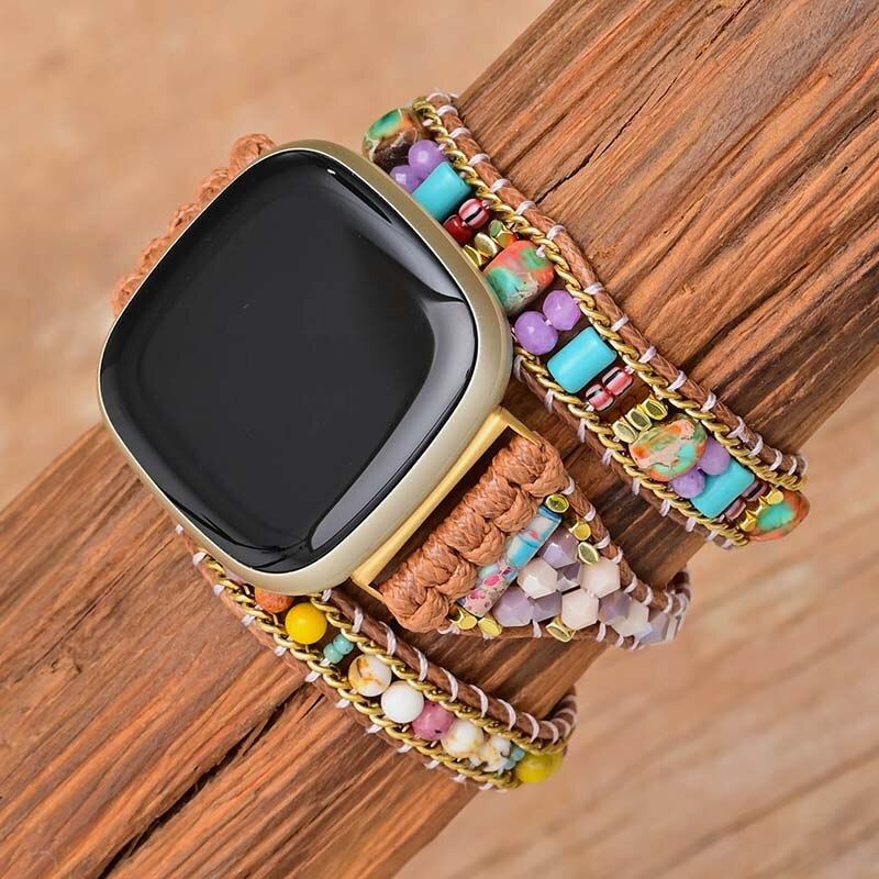 Bracelet pour Montre Fitbit Abondante Innocence en Pierre Naturelle