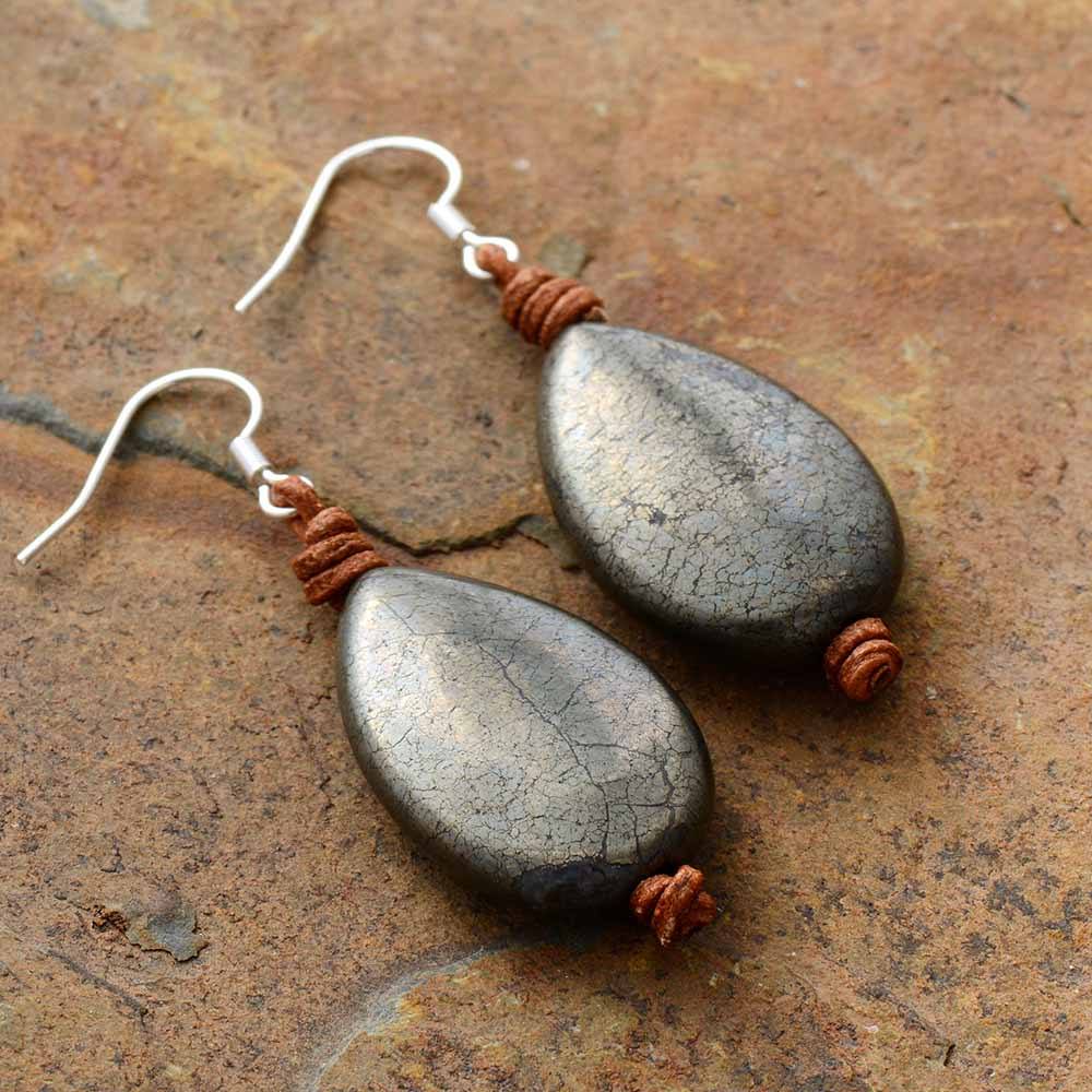 Boucles d'Oreilles en Pyrite "Ethniques et Tribales"