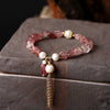 Bracelet en Perles Rose Fraise