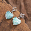 Boucles d'Oreilles Couronne de la Royauté en Coeur d'Amazonite