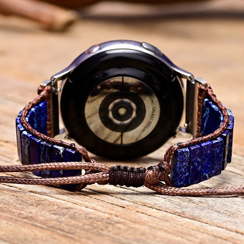 Bracelet pour Montre Samsung Profondeur en Jaspe Bleu