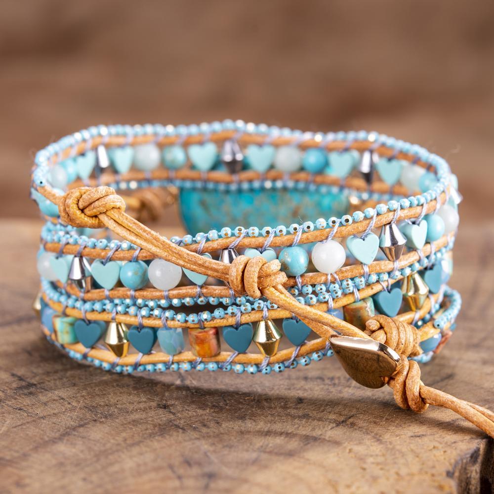 Bracelet Ciel Bleu en Cuir