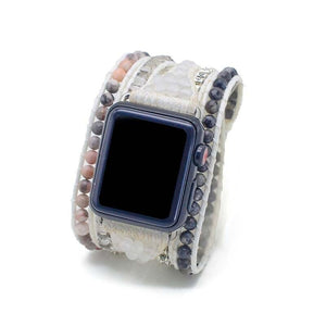 Bracelet de Montre Apple en Labradorite Blanche