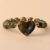 Bracelet Coeur Profond en Perles de Labradorite