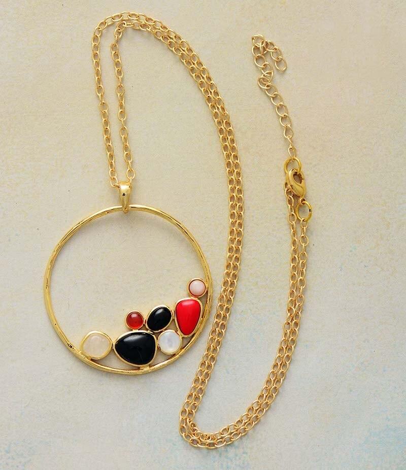 Collier Minimaliste Circulaire en Pierres Naturelles