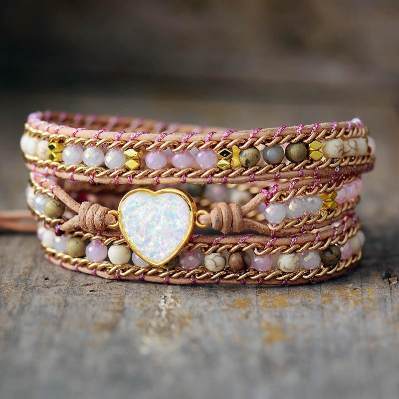 Bracelet Délicat en Coeur d'Opale