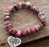 Bracelet d'Amour Arbre de Vie en Rhodonite