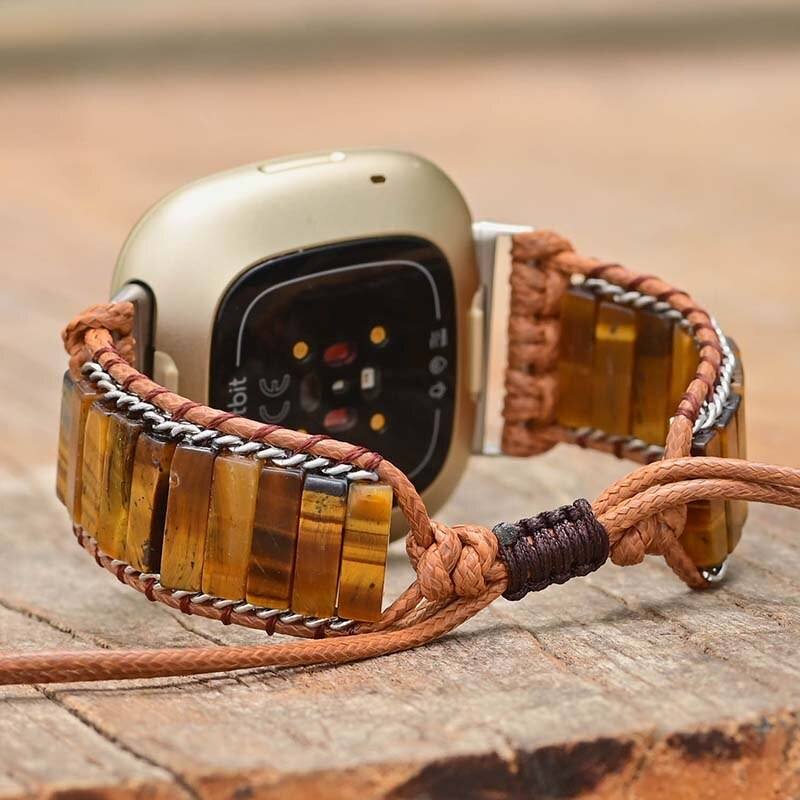 Bracelet pour Montre Fitbit de Force en Oeil de Tigre