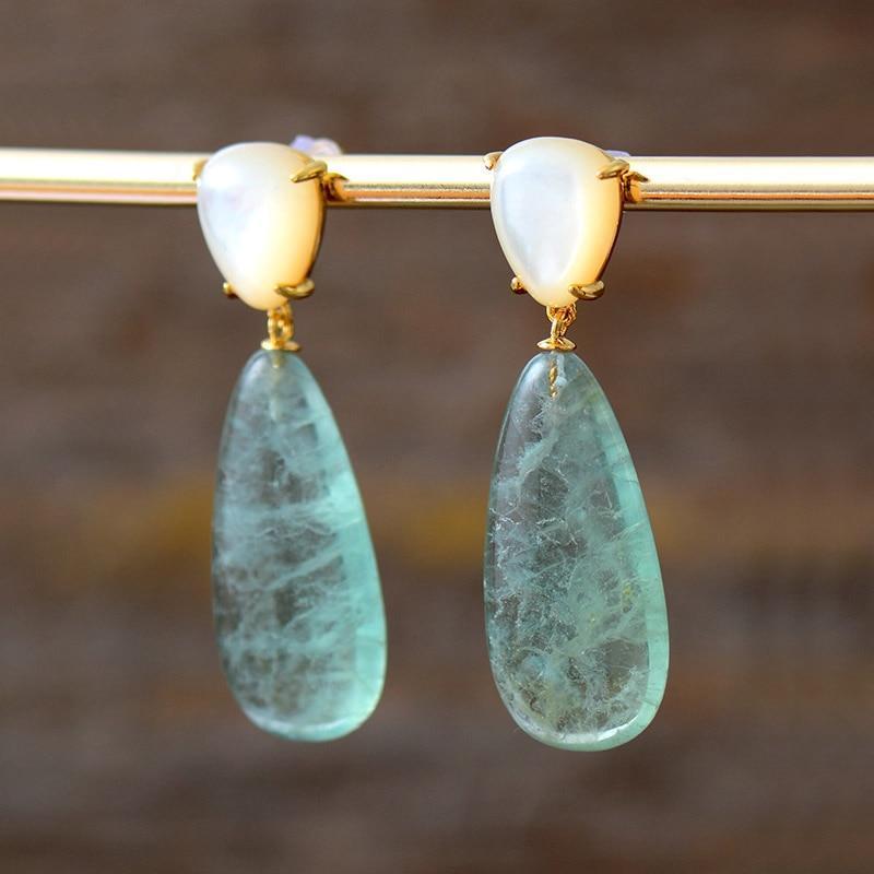 Boucles d'Oreilles Clarté & Confiance en Fluorite