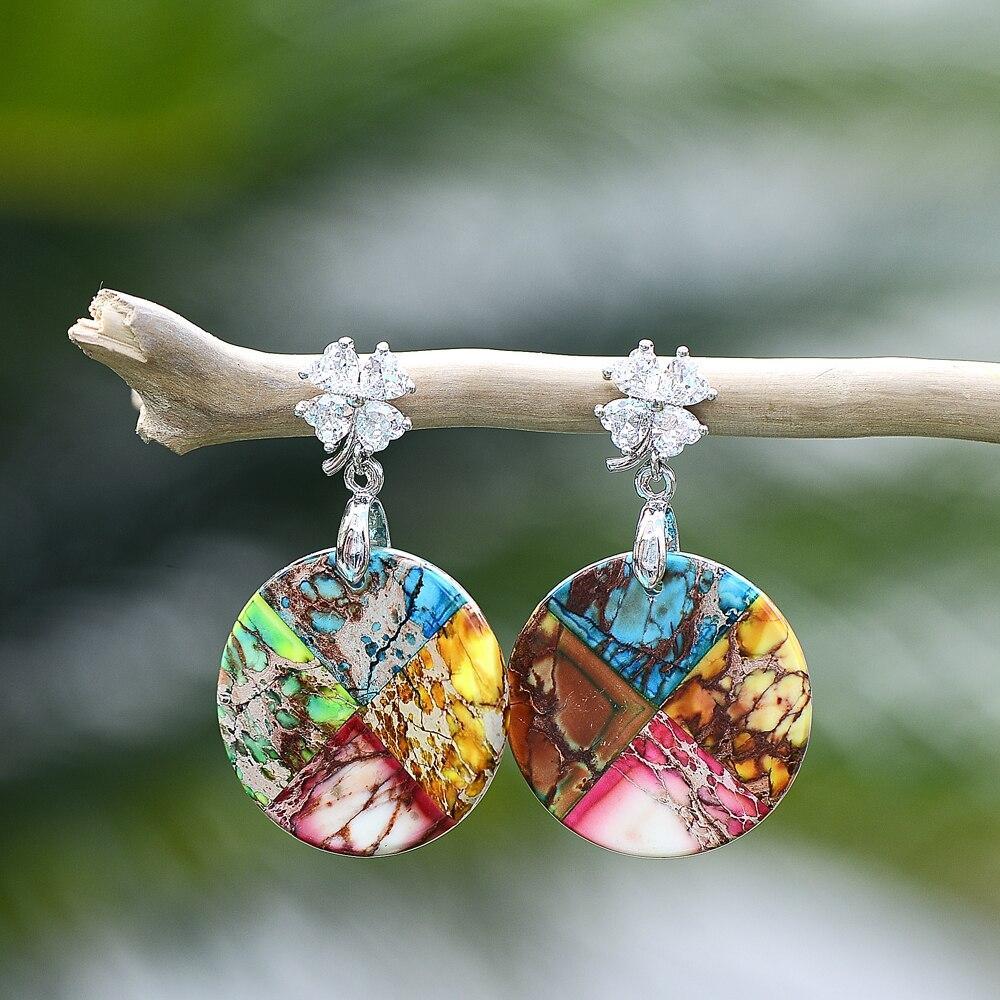 Boucles d'Oreilles Floraison et Verdure en Jaspe