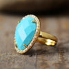 Bague Cocktail Larme en Turquoise