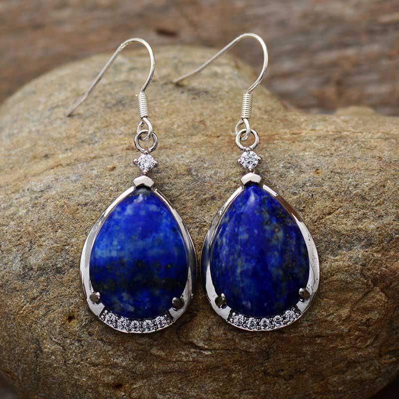 Boucles d'Oreilles "Nuit Étoilée" en Lapis-Lazuli