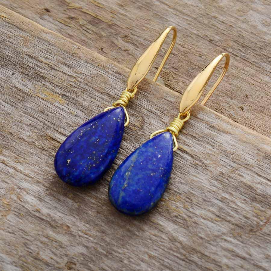 Boucles d'Oreilles du Rêveur en Lapis-Lazuli Bleu