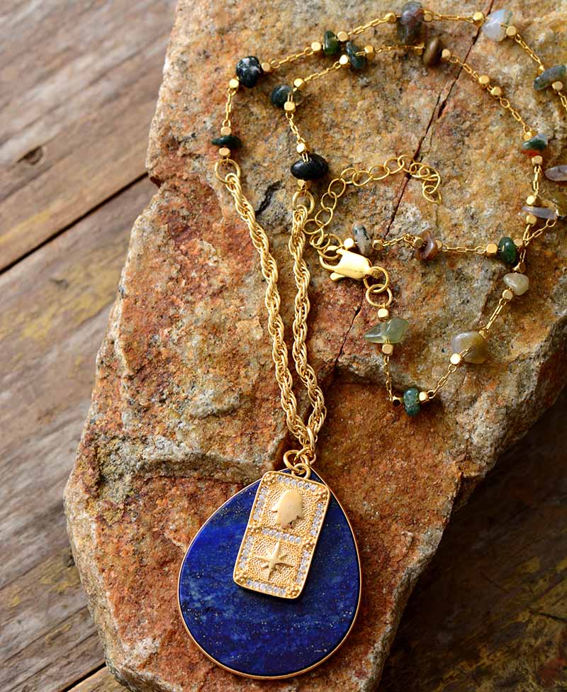 Collier Protecteur en Lapis Hamsa