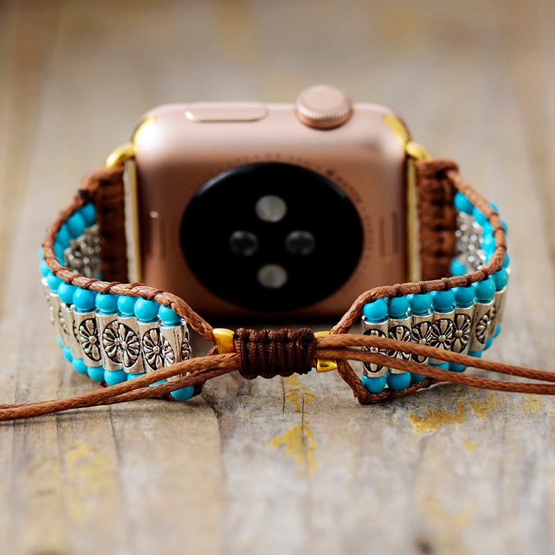 Bracelet d'Apple Watch Éveil de l'Esprit en Turquoise et Howlite