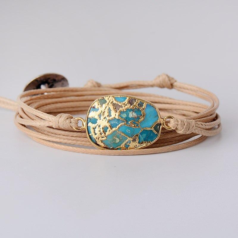 Bracelet en Turquoise Marbrée d'Or