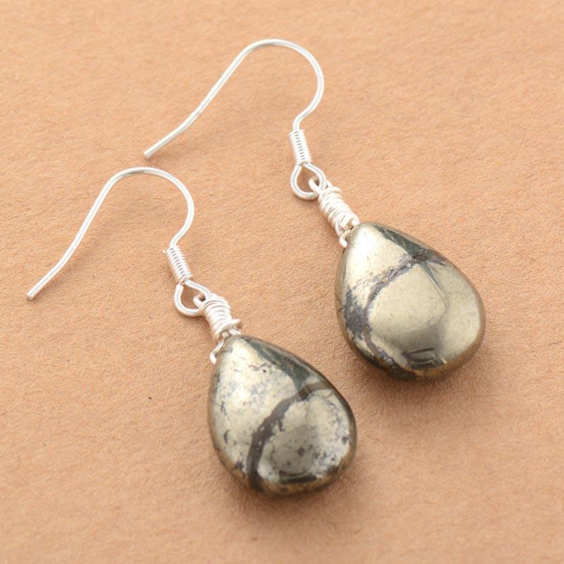 Boucles d'Oreilles Reflets Éclatants en Pyrite