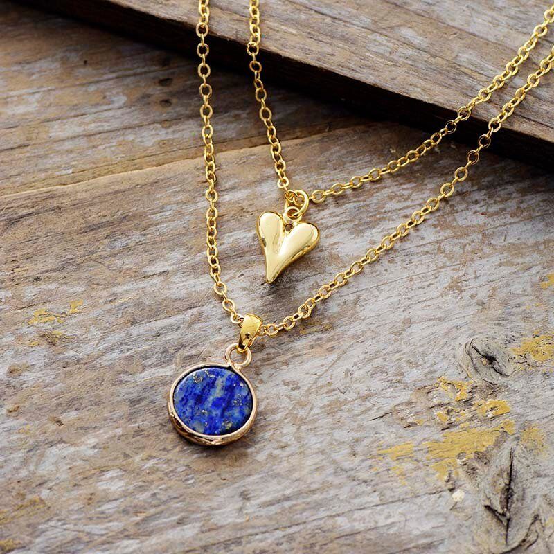 Collier Pure Sagesse en  Lapis-Lazuli et Quartz Rose