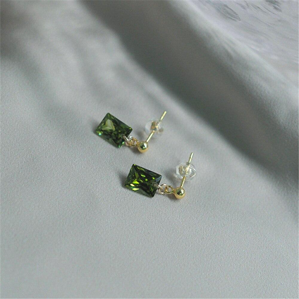 Boucles d'Oreilles Carrées Design Vert Olive