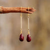 Boucles d'Oreilles Raffinement en Jaspe Rouge