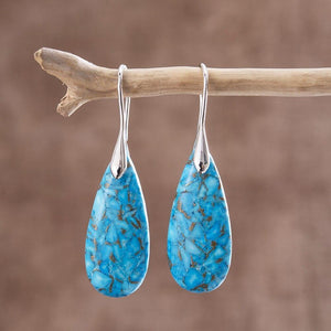 Boucles d'Oreilles Dorée en Turquoise