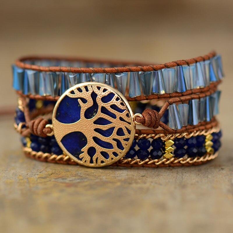 Bracelet Arbre de Vie en Lapis-Lazuli