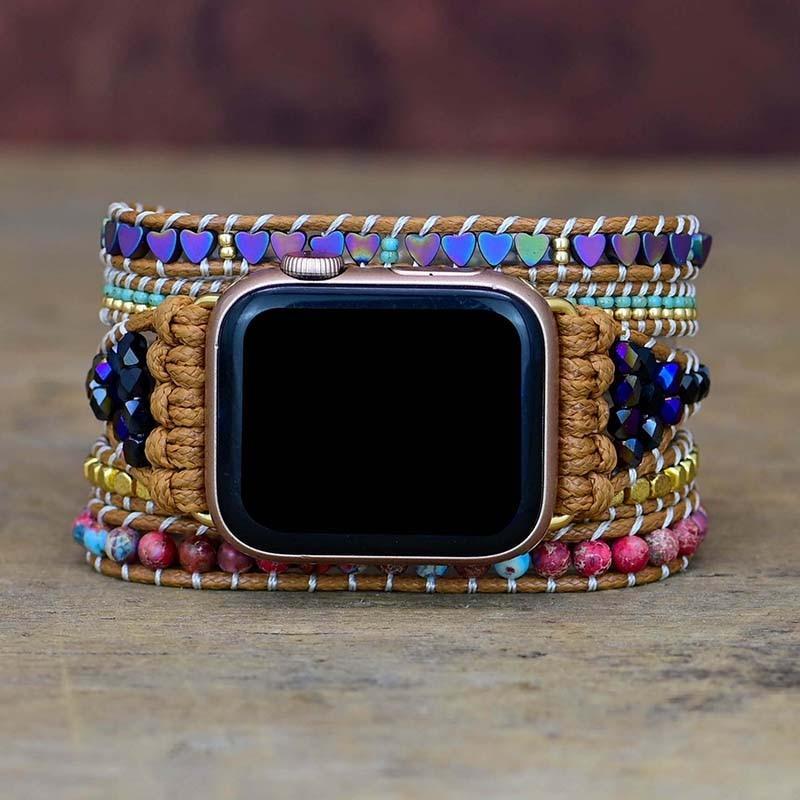 Bracelet pour Apple Watch Iridescentes en Pierres Précieuses