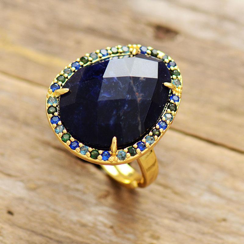 Bague Cocktail de Luxe en Sodalite