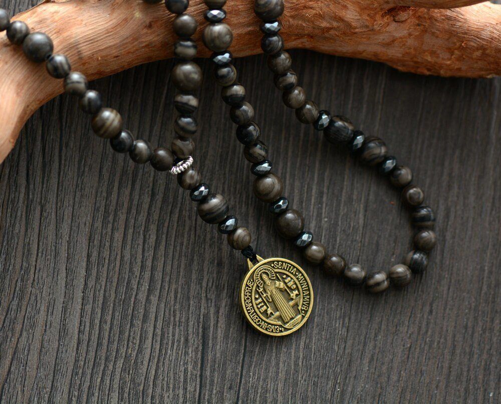 Collier Protection Divine en Onyx Noir et Jaspe