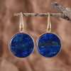 Boucles d'Oreilles Larme en Lapis-Lazuli Rond