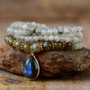 Collier Mala Exquise Iridescente en Labradorite