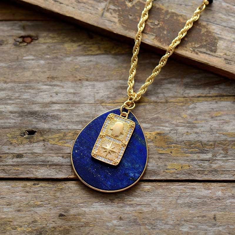 Collier Protecteur en Lapis Hamsa