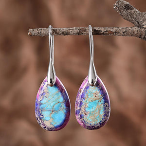 "Boucles d'Oreilles "Larmes Violet-Bleutées"