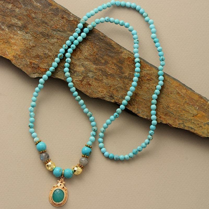 Collier de Méditation Polyvalent Vintage en Turquoise