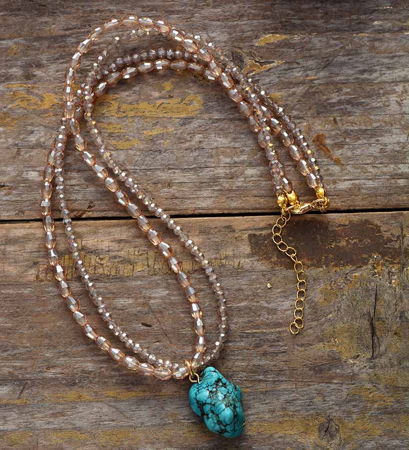 Collier Stylisé en Turquoise Brute