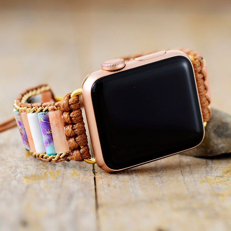 Bracelet d'Apple Watch Positivement Charmante en Agate et Jaspe