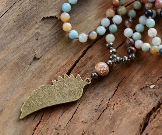 Pendentif Mala Vintage en Pyrite Ailes Angéliques