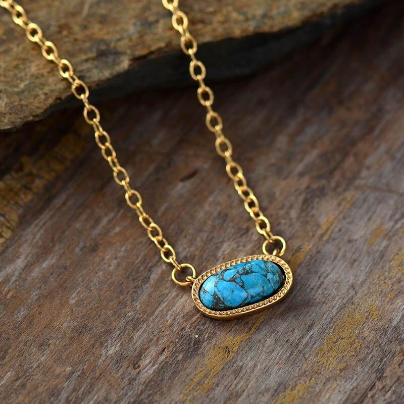 Collier Exquis et Pendentif en Turquoise